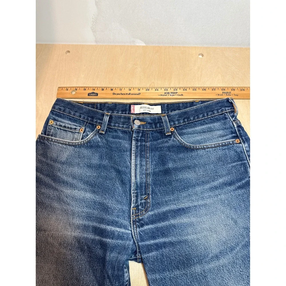 Levis 505 Regular Fit Jeans Mens 38x34 Blue Vintage Y2K Made in Canada Denim